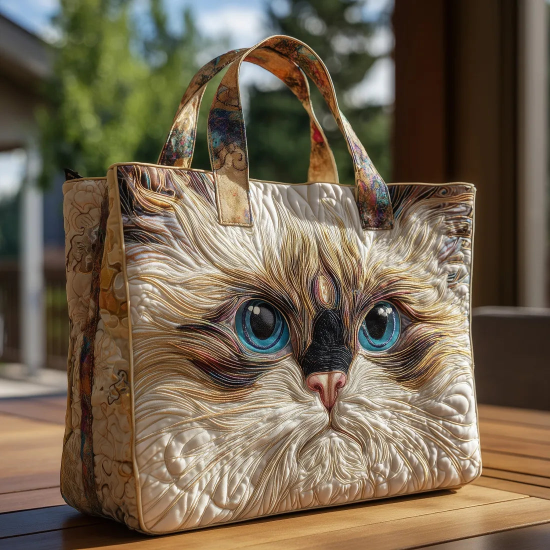 Chat - Gekleurd Gequilt Tote Tas