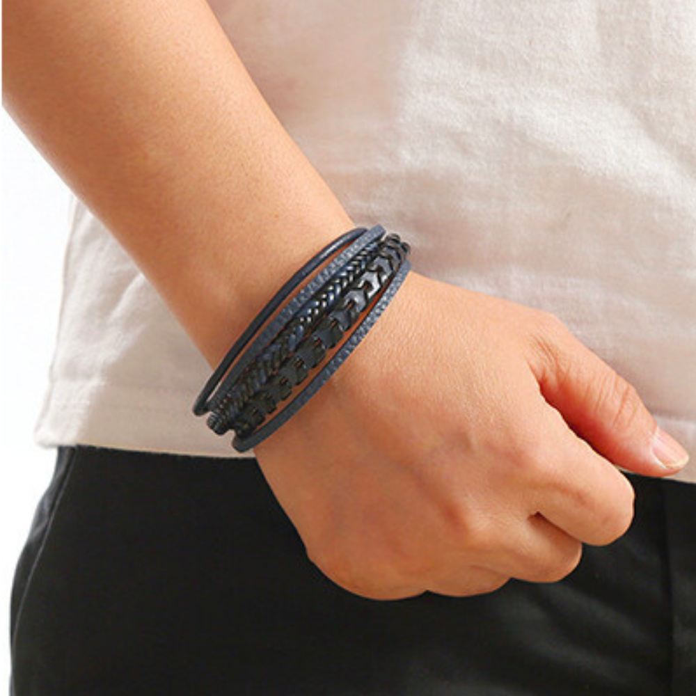 Levi | Tijdloze leren armband voor heren