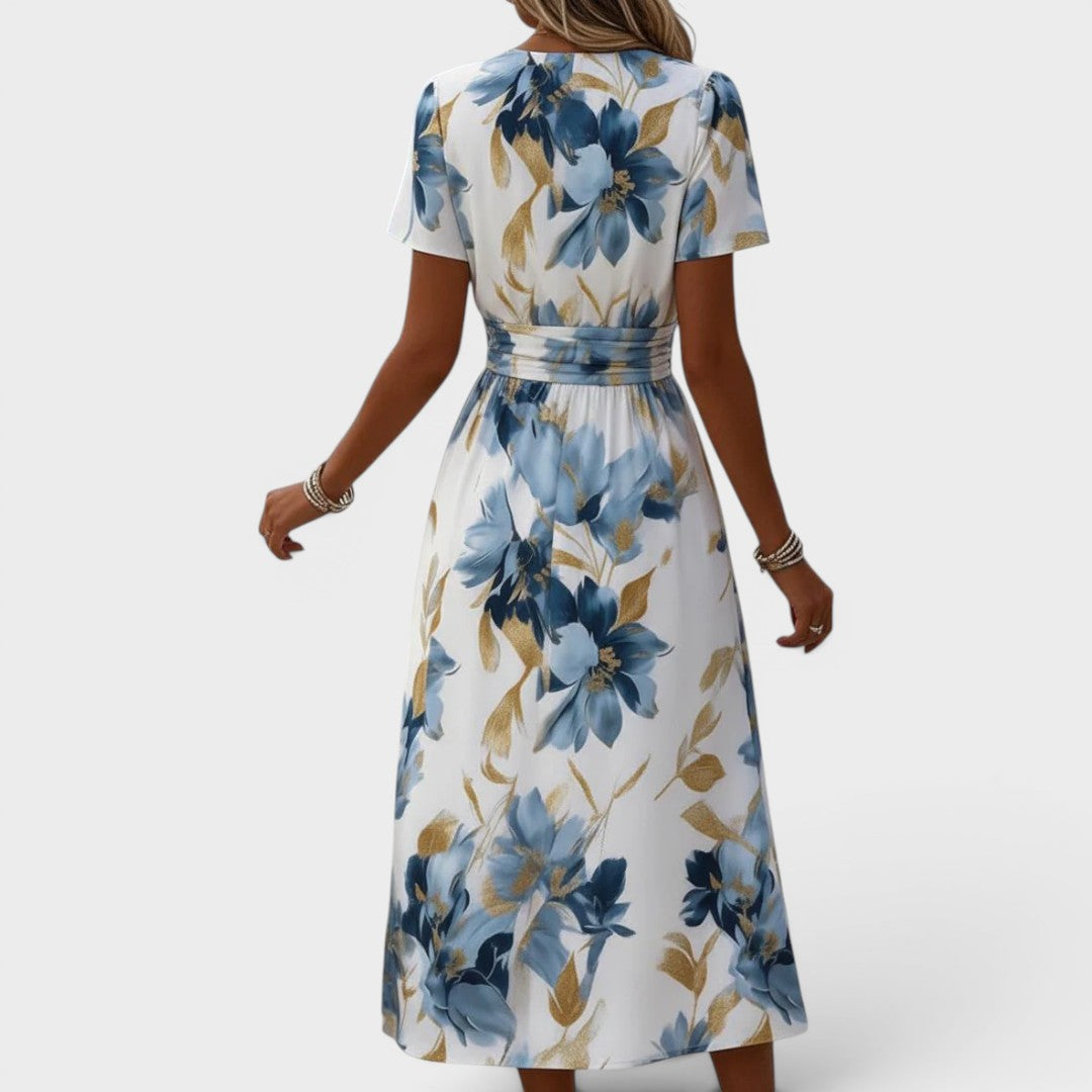 Lisa™ | Moderne Midi-Jurk met Bloemenpatroon