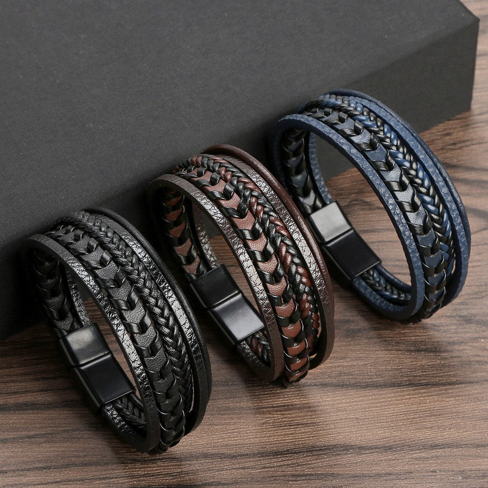 Levi | Tijdloze leren armband voor heren