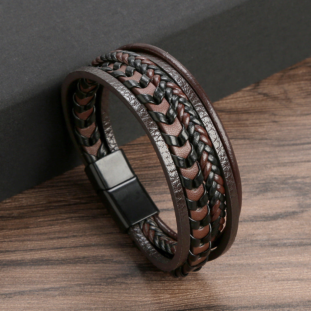 Levi | Tijdloze leren armband voor heren