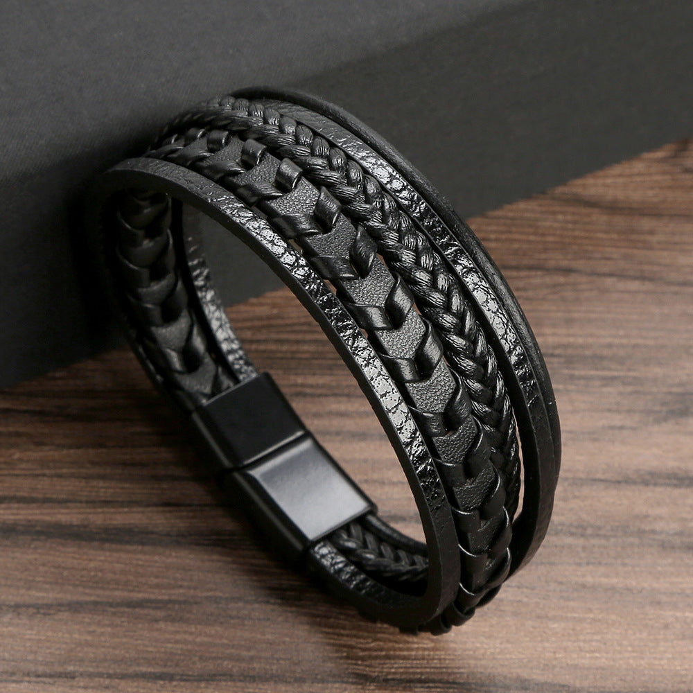 Levi | Tijdloze leren armband voor heren