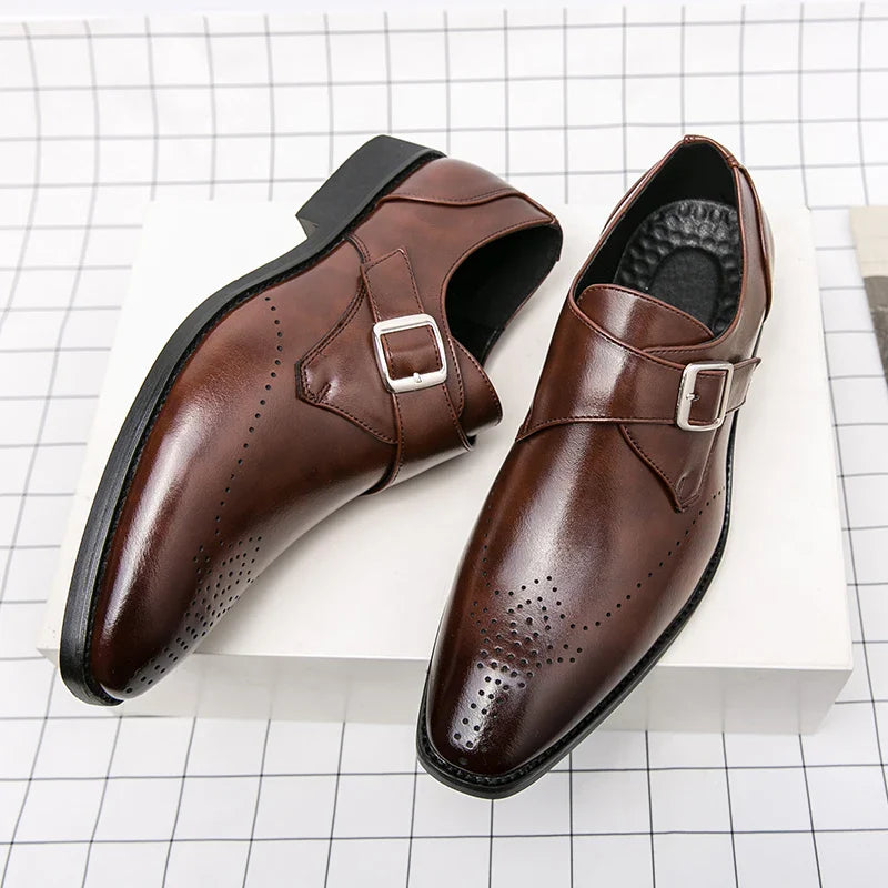 Driel | Elegante leren herenschoenen met monniksriem