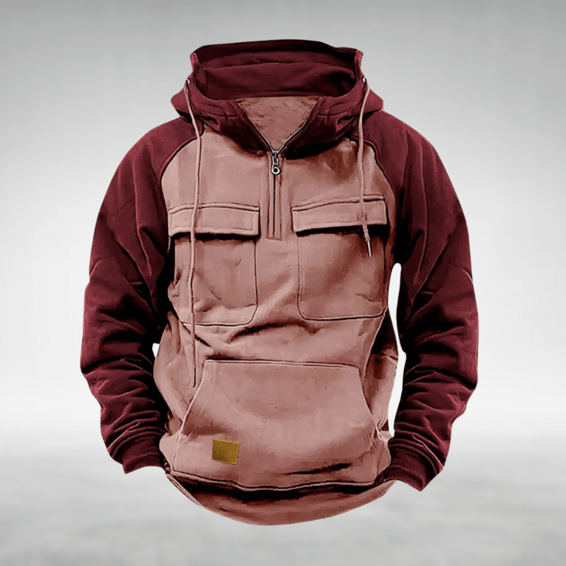 Alex | Casual Half - zip Hoodie met Praktische Zakken - Bellanza