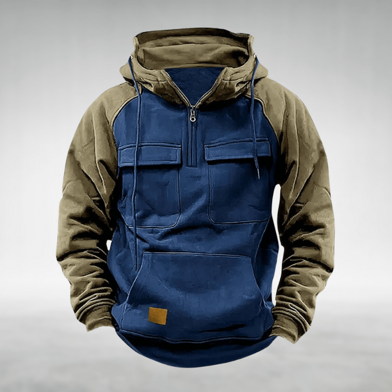 Alex | Casual Half - zip Hoodie met Praktische Zakken - Bellanza