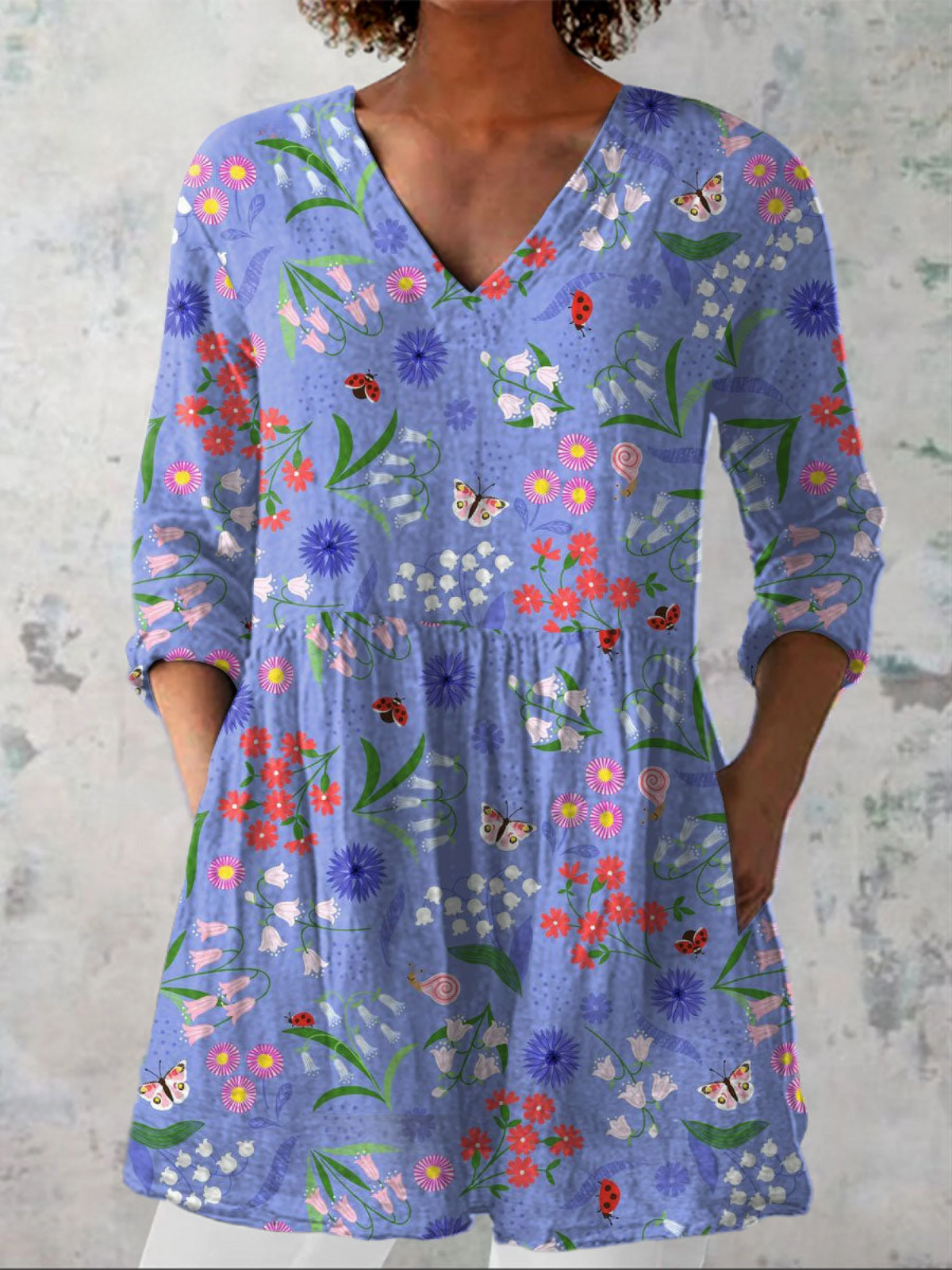 Aline | Lange Blouse met V-Hals - Bellanza