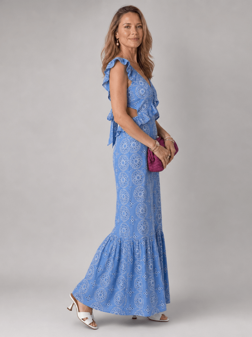 Alure | Mouwloze Midi-jurk met Rimpeldetails - Bellanza