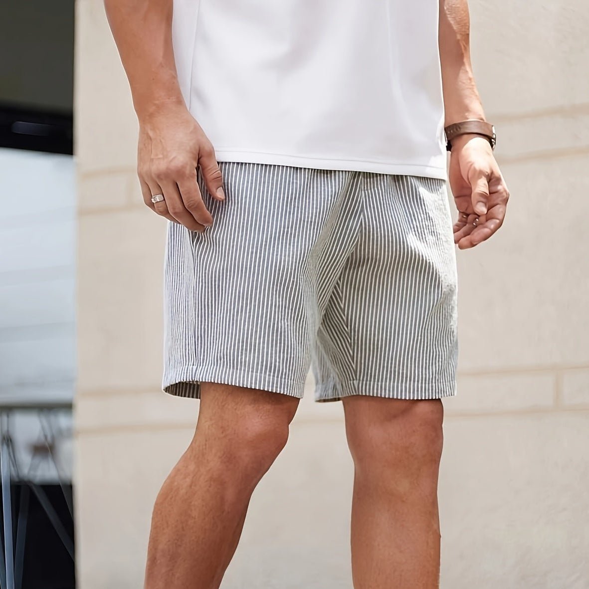 Alvento Gestreepte Korte Broek - bellanza