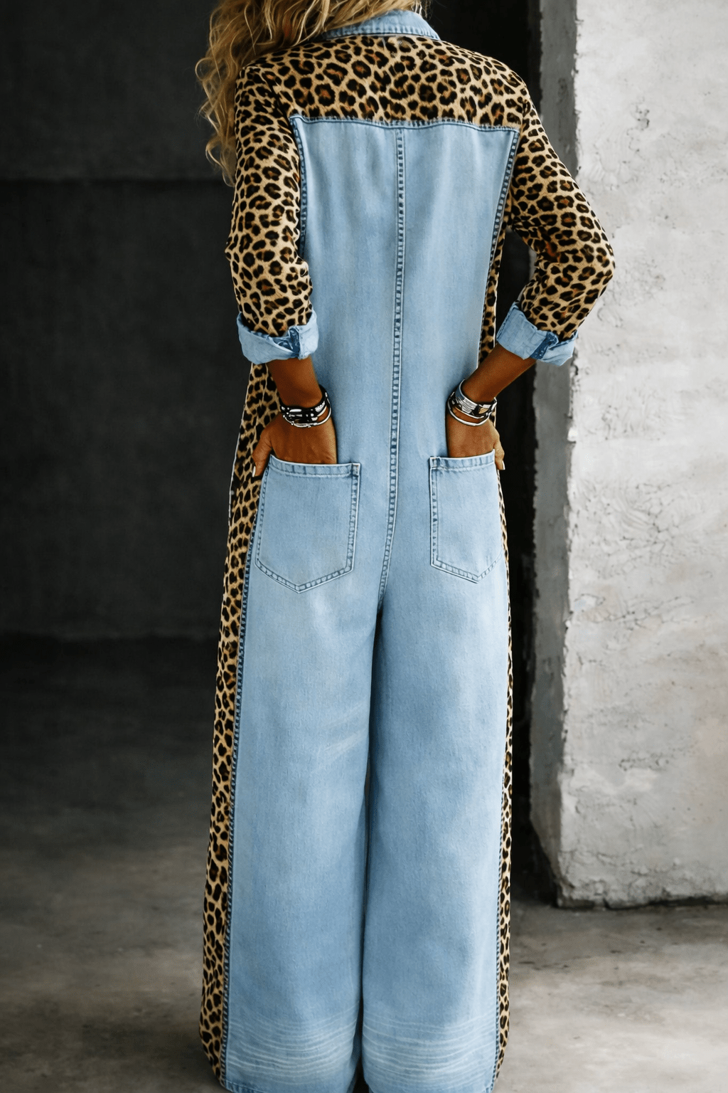 Amanda | Denim jumpsuit met lange mouwen - Bellanza