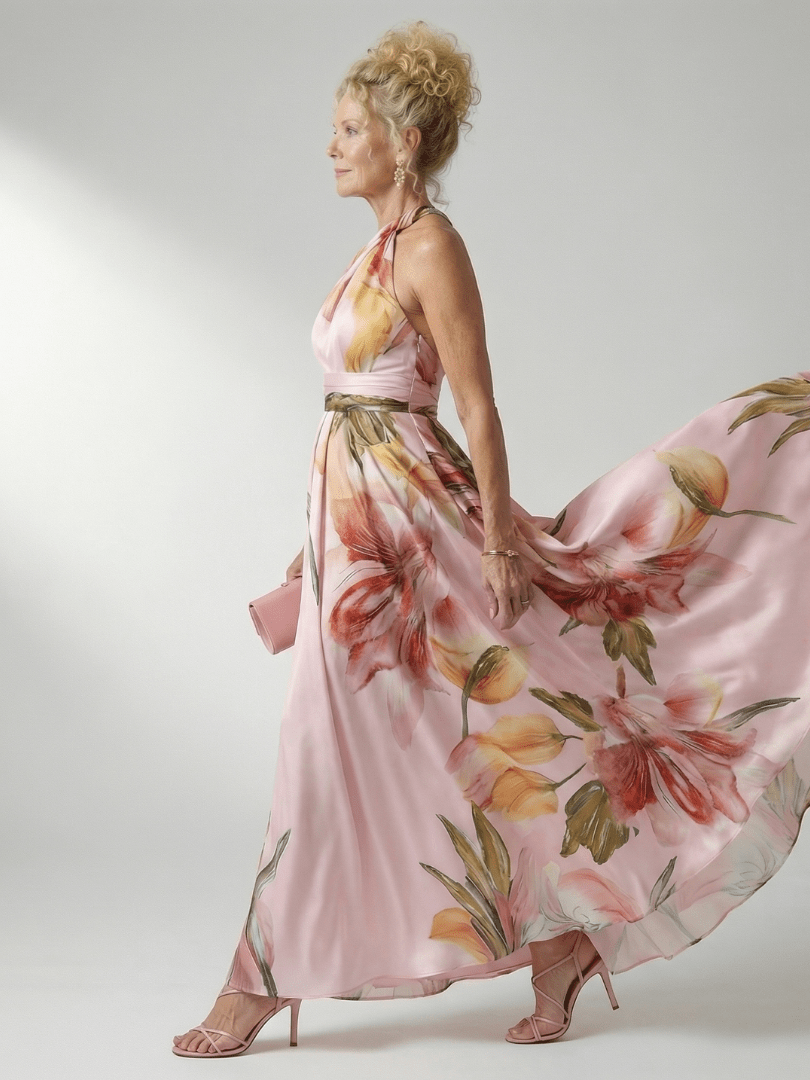 Amiel | Maxi Bloemenjurk Licht - Bellanza