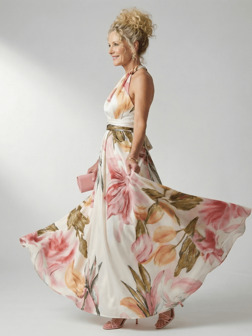 Amiel | Maxi Bloemenjurk Licht - Bellanza