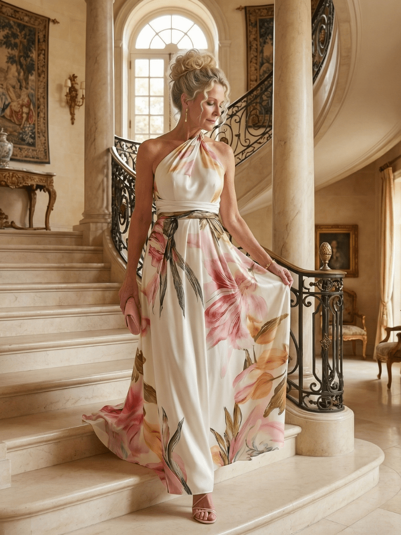 Amiel | Maxi Bloemenjurk Licht - Bellanza