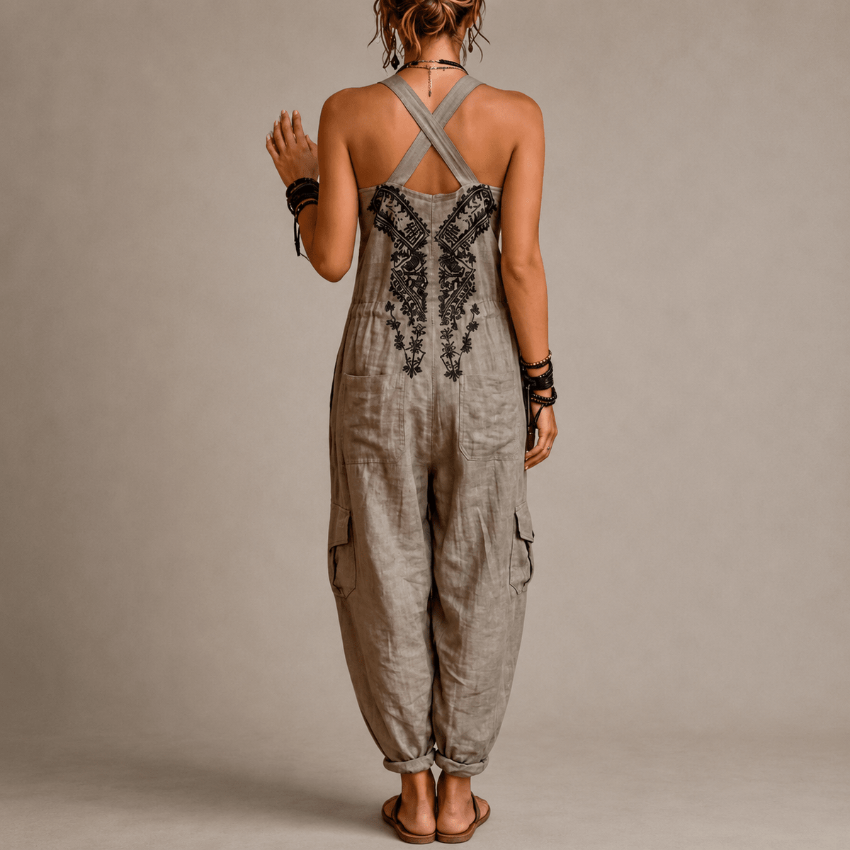 Astrid | Geborduurde bohemian jumpsuit - Bellanza