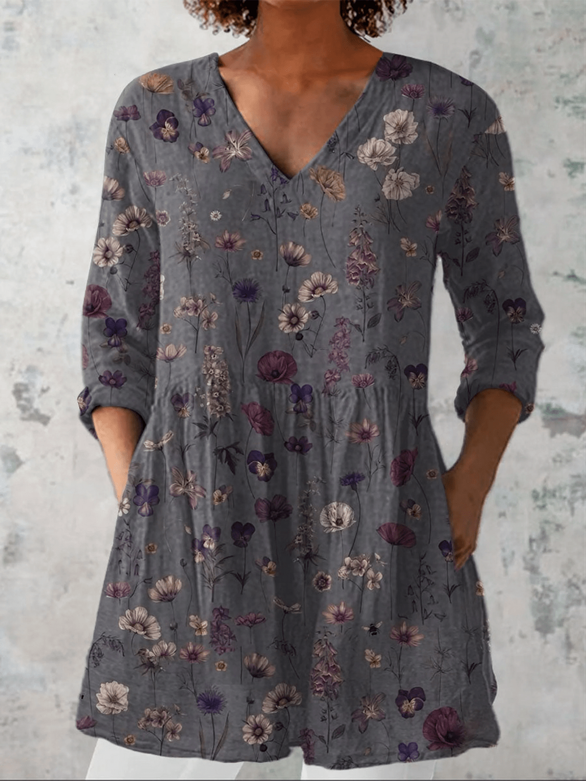 Audrey | Blouse met Lange Mouwen en V-Hals - Bellanza