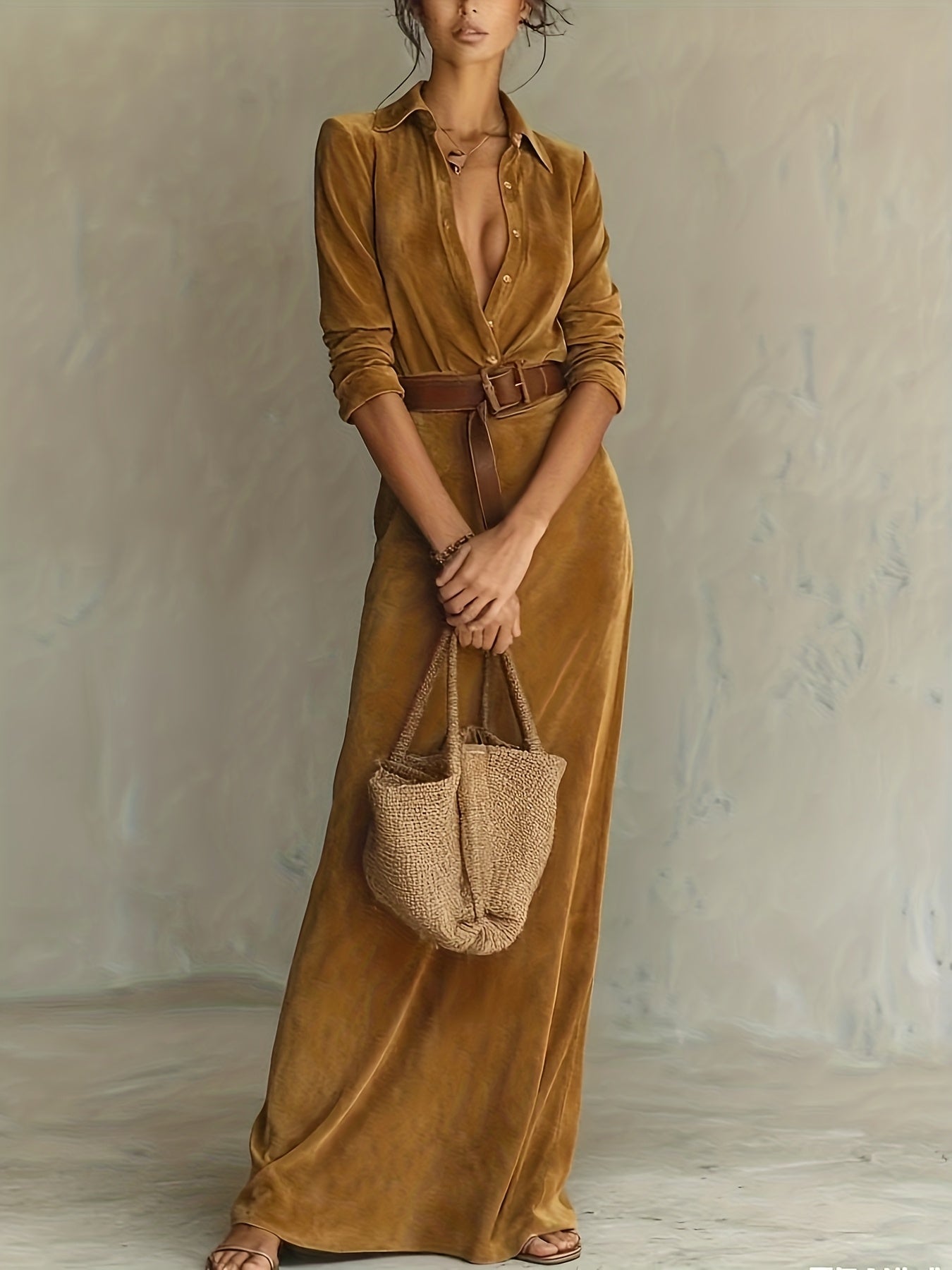 Aurelia™ - Suède jurk met riem - Bellanza