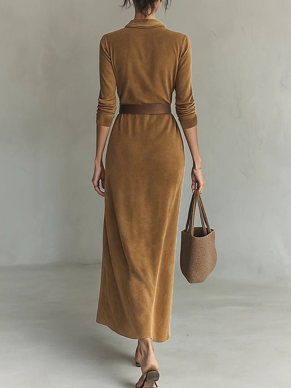 Aurelia™ - Suède jurk met riem - Bellanza