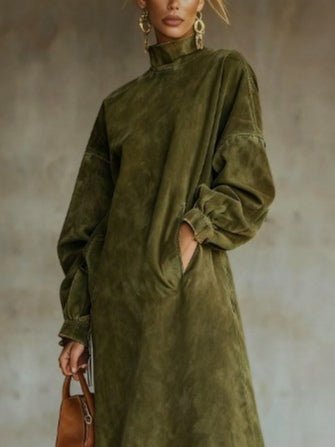 Aurora™ - Suède jurk met franjes - Bellanza