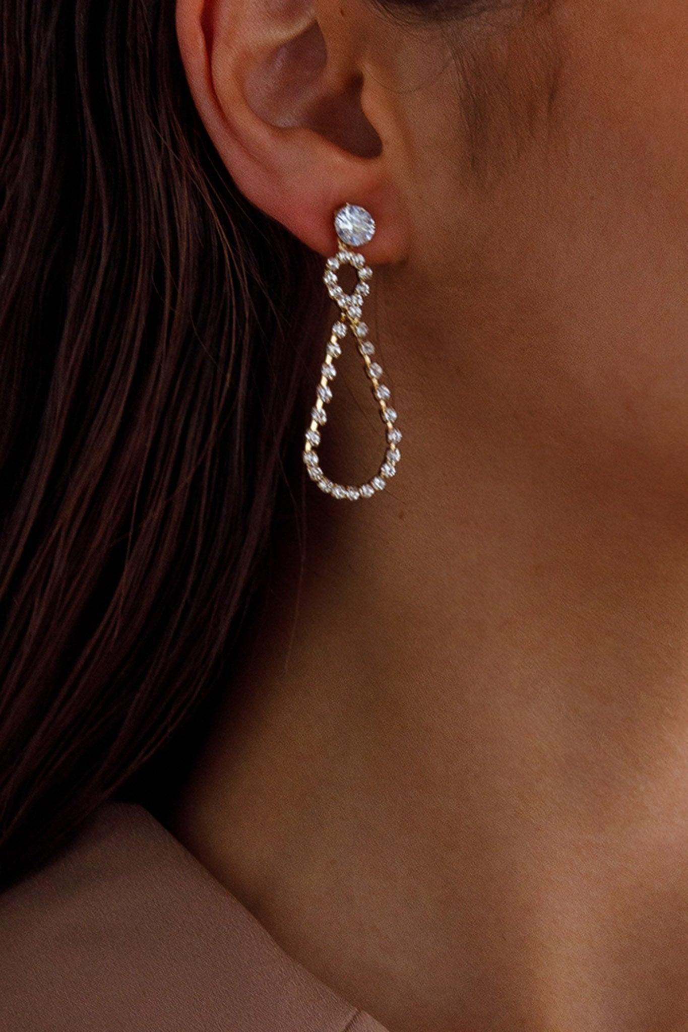 Ava oorbellen in gouden kristal - Bellanza