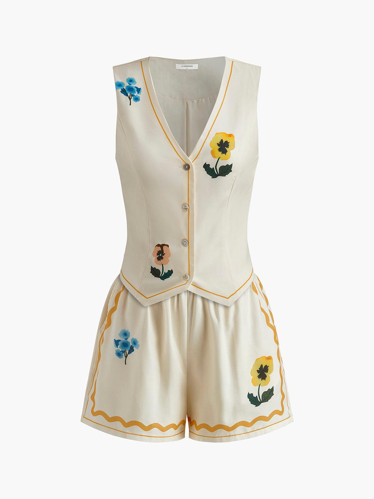 Bloemenprint Tank Shorts Set - bellanza