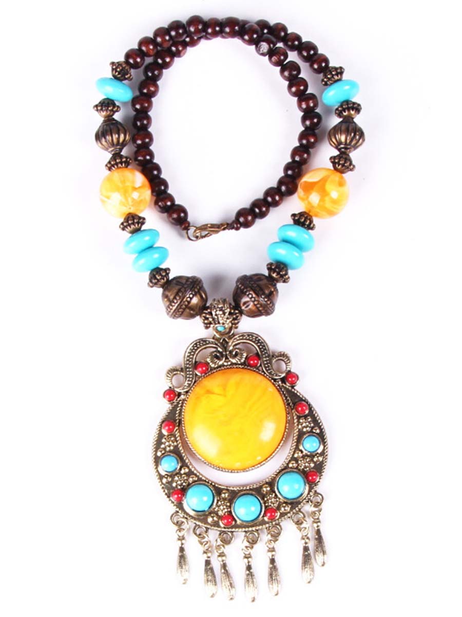Bohemian Gevlochten Rijst Kralen Ketting Sweater Ketting - Bellanza