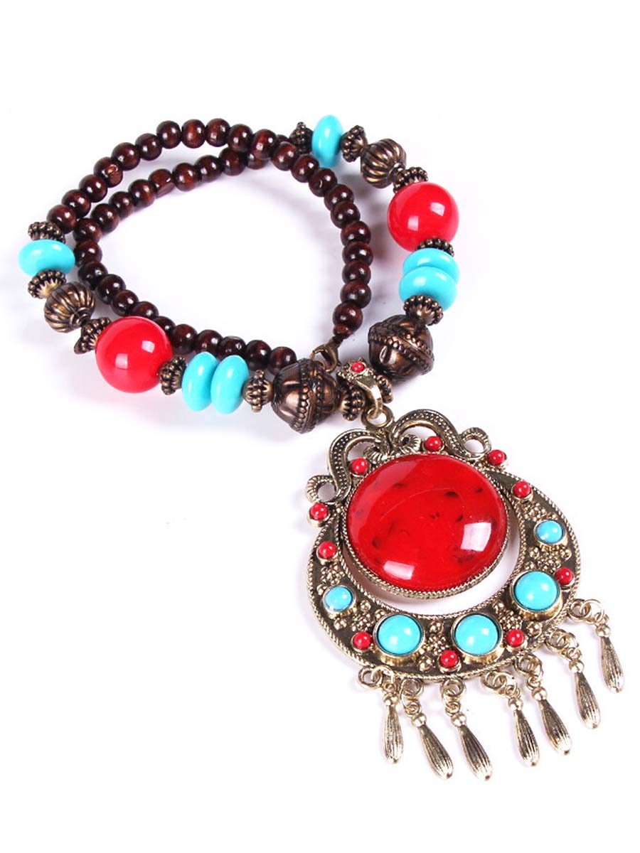 Bohemian Gevlochten Rijst Kralen Ketting Sweater Ketting - Bellanza