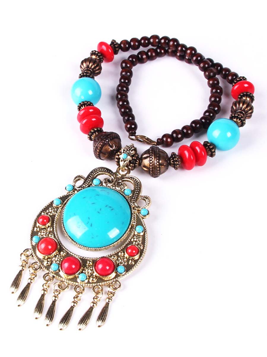 Bohemian Gevlochten Rijst Kralen Ketting Sweater Ketting - Bellanza