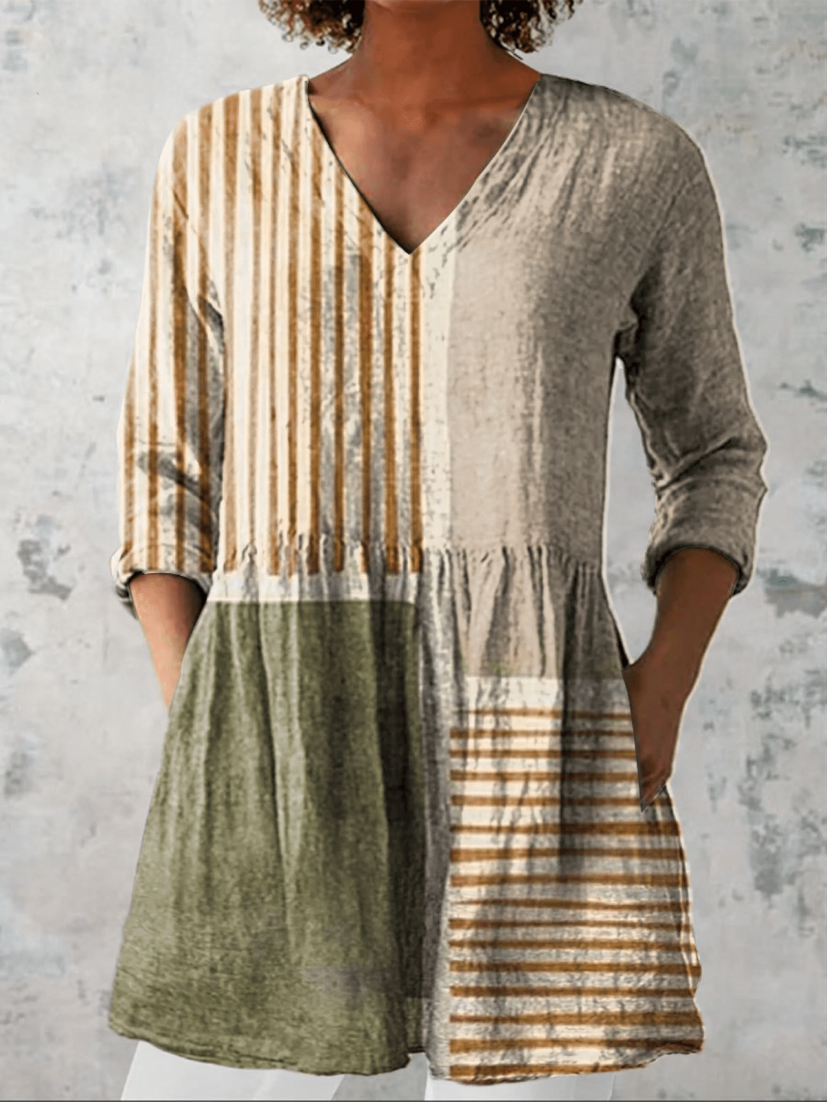 Camille | Lange Blouse met V-hals - Bellanza