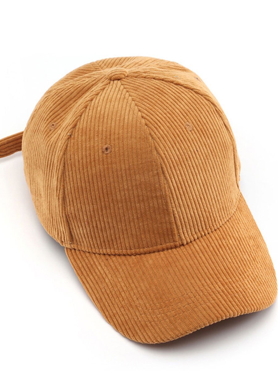 Casual Retro Corduroy Sport Warm Baseball Cap - Bellanza