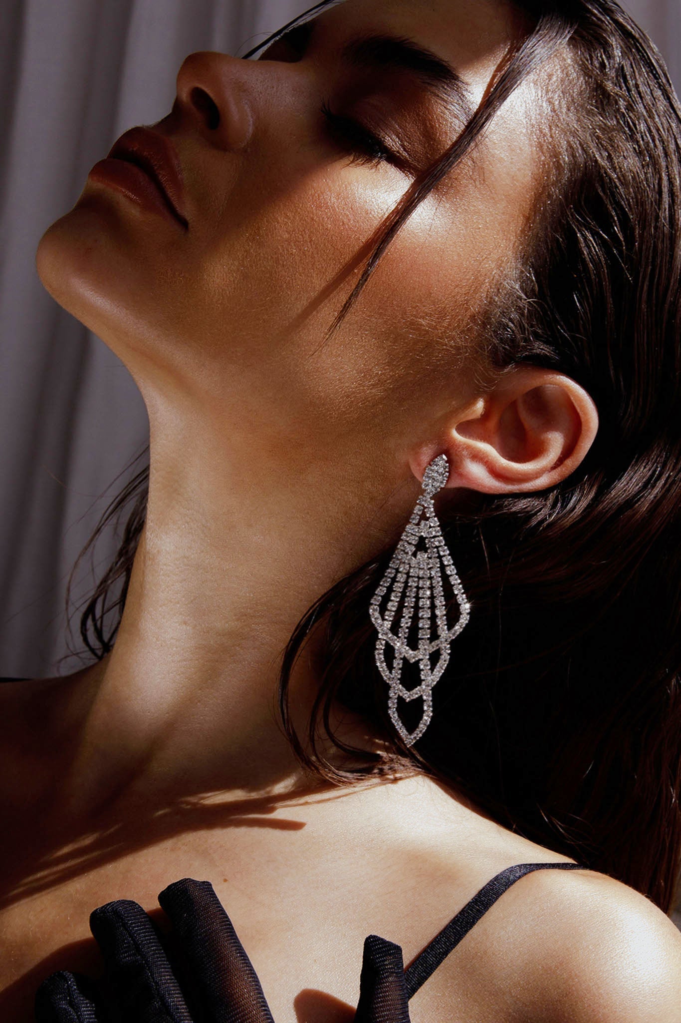 Chandelier Oorbellen Evangelina Zilver - Bellanza