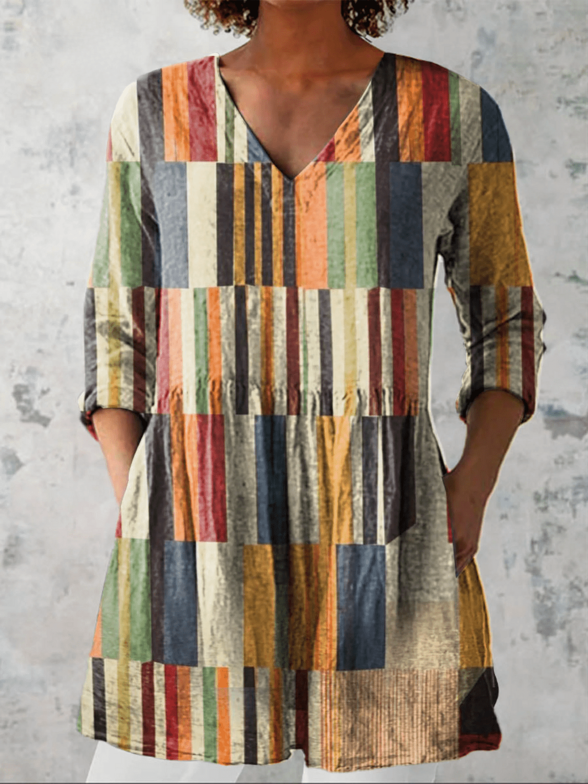 Chloe | Lange Blouse met V-Hals - Bellanza