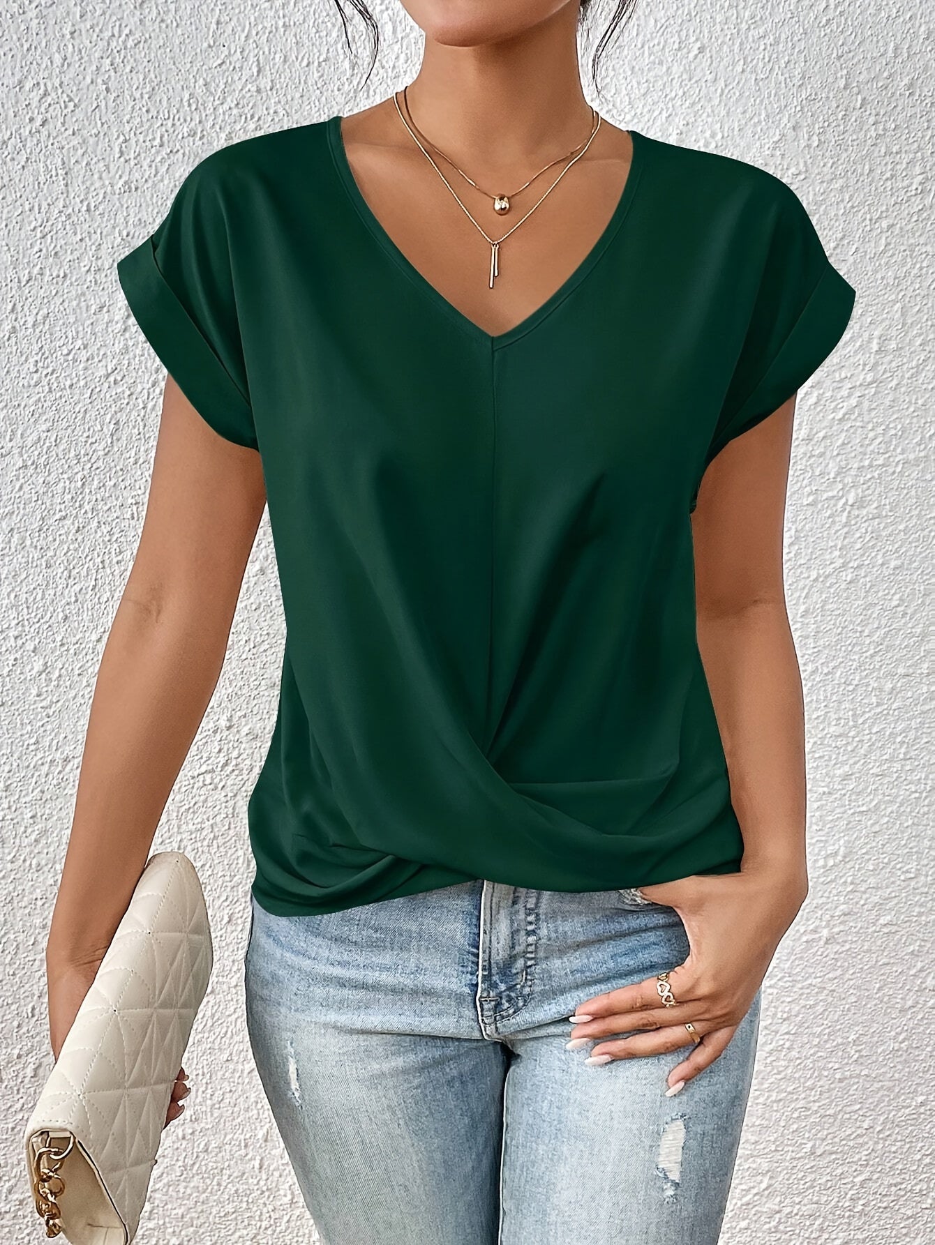 Cleo™ | Casual T-shirt met sweetheart halslijn (1+1 Gratis) - bellanza