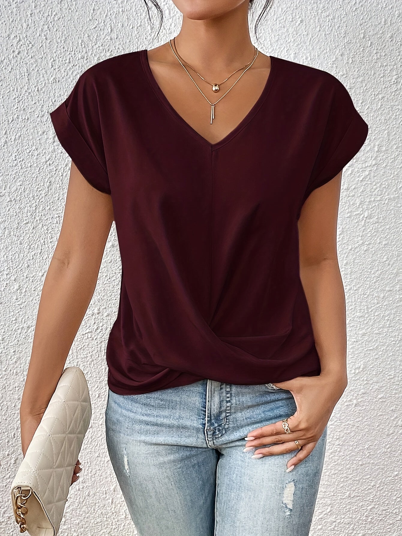 Cleo™ | Casual T-shirt met sweetheart halslijn (1+1 Gratis) - bellanza
