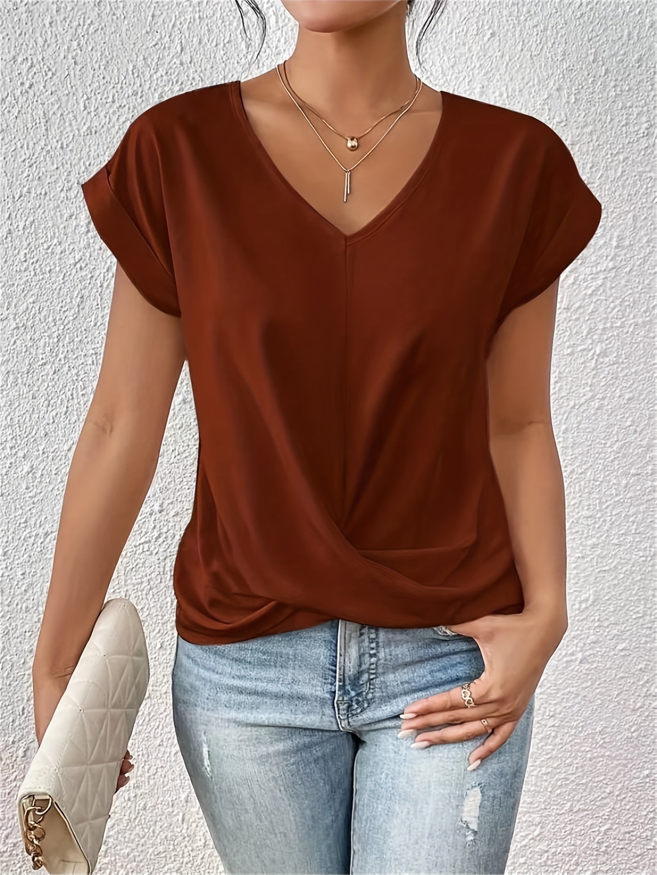 Cleo™ | Casual T-shirt met sweetheart halslijn (1+1 Gratis) - bellanza