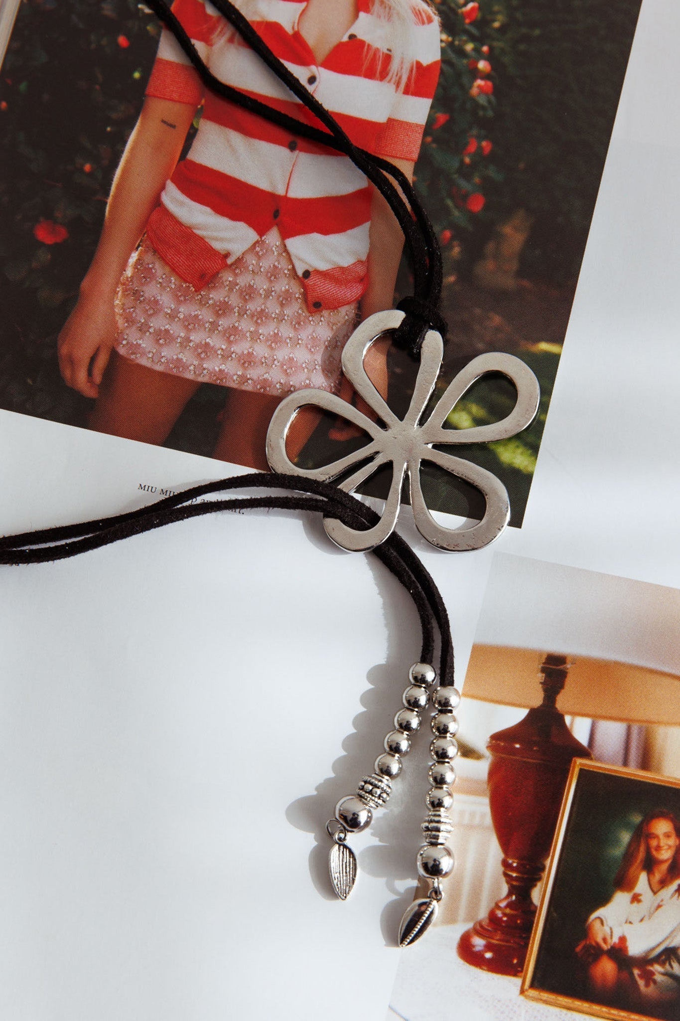 Collier Pendentif Bloeiende Bloemen Zilver - Bellanza