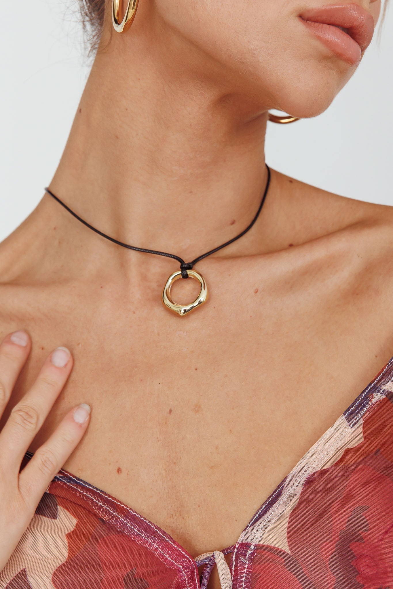 Collier Pendentif Cercle Carmen Goud - Bellanza