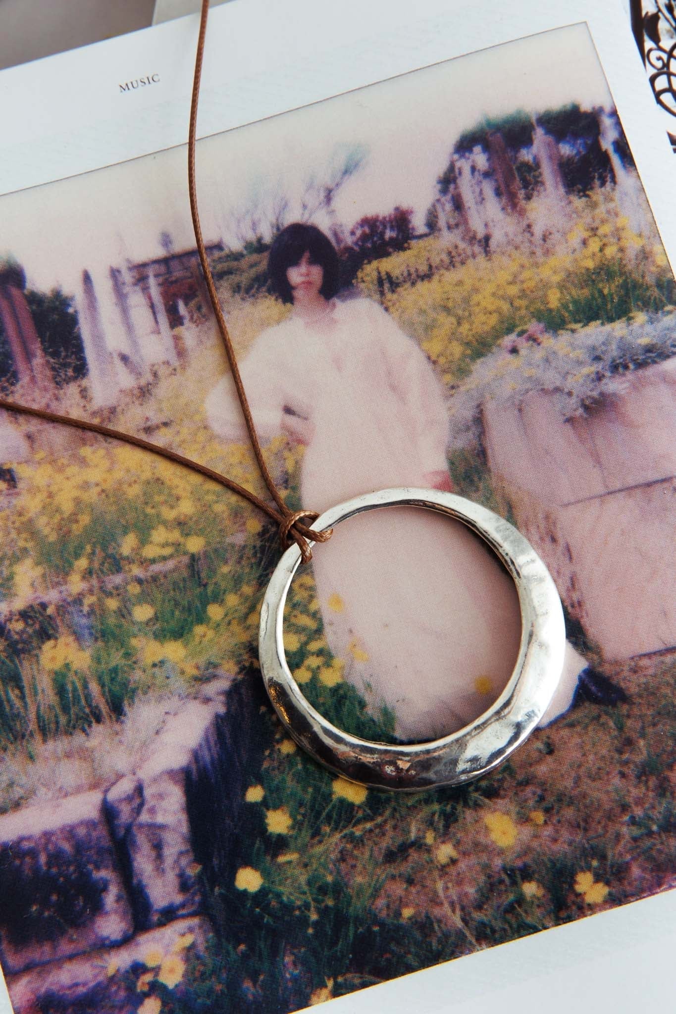 Collier Pendentif Cirkel De Wereld Zilver - Bellanza