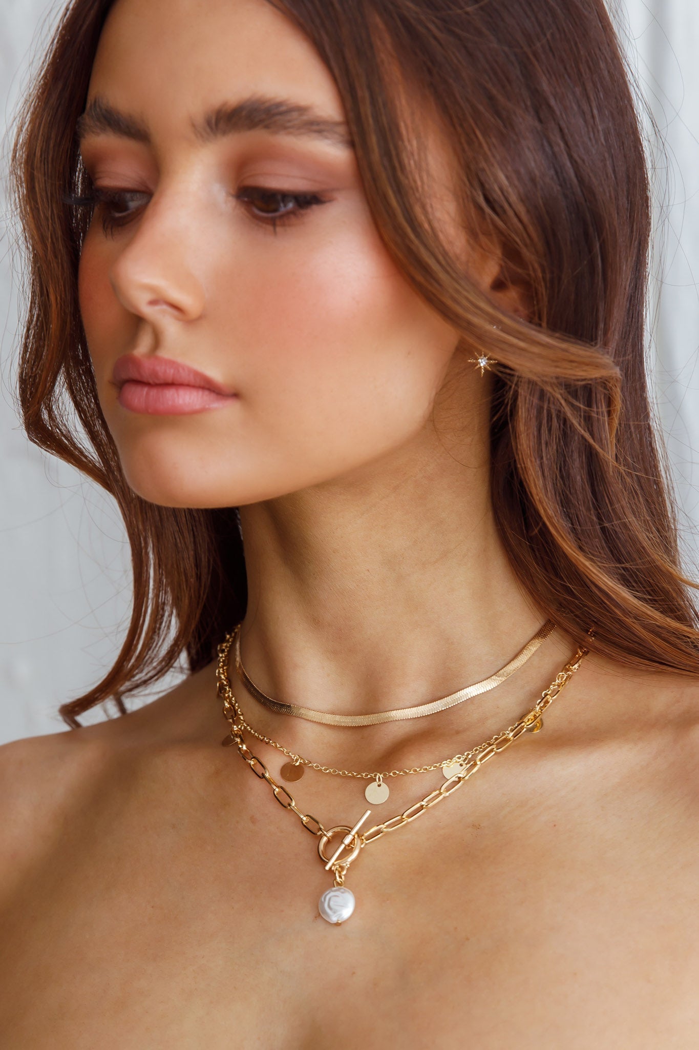 Collier Pendentif Perle Aria Circle Goud - Bellanza