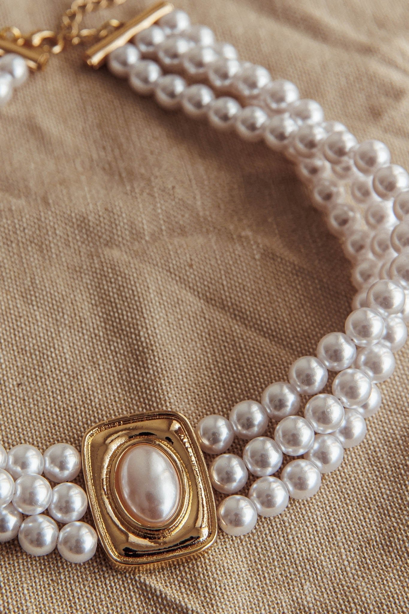 Collier Pendentif Tamra Squoval Perle Goud - Bellanza