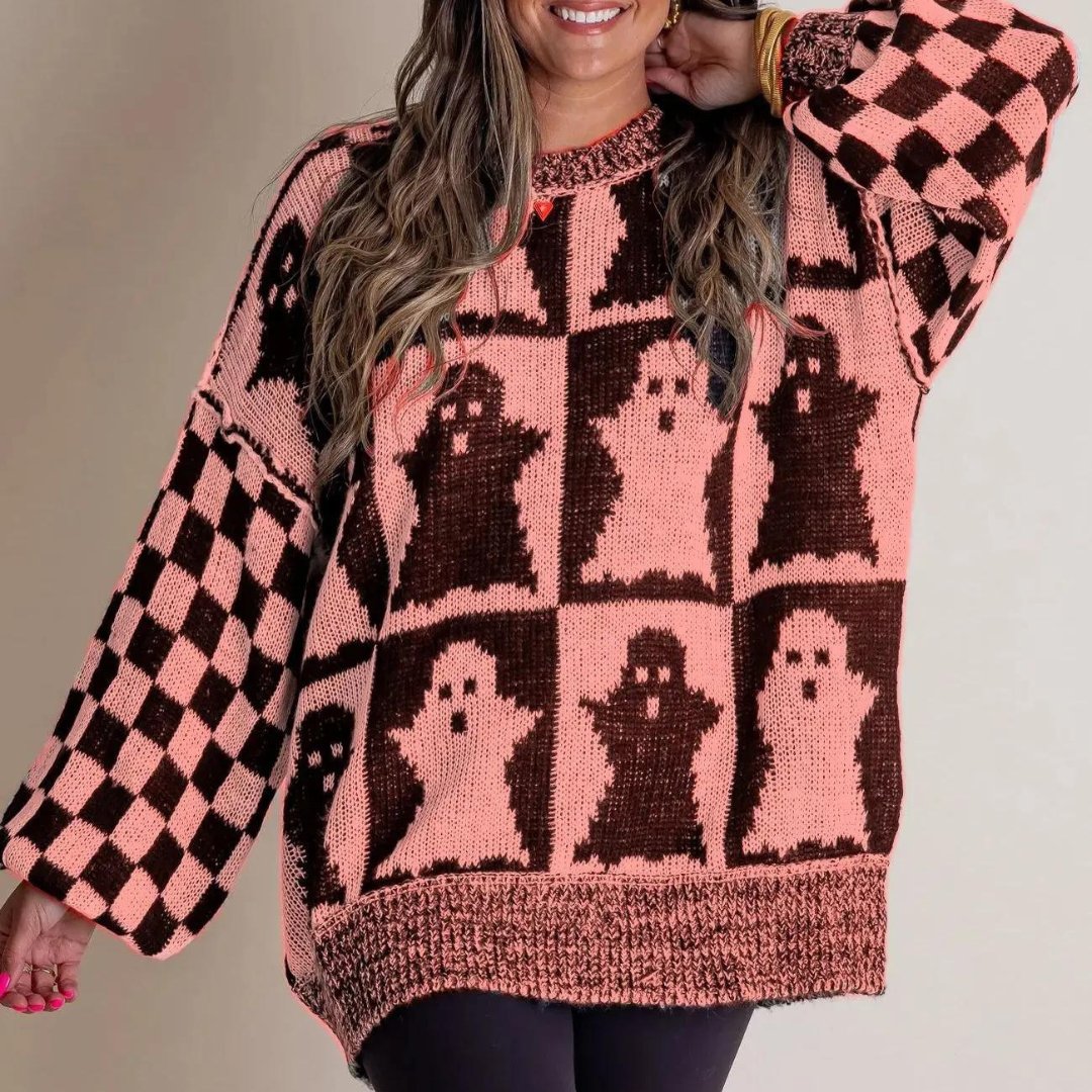 Comfy Sweater Met Halloween Print - bellanza