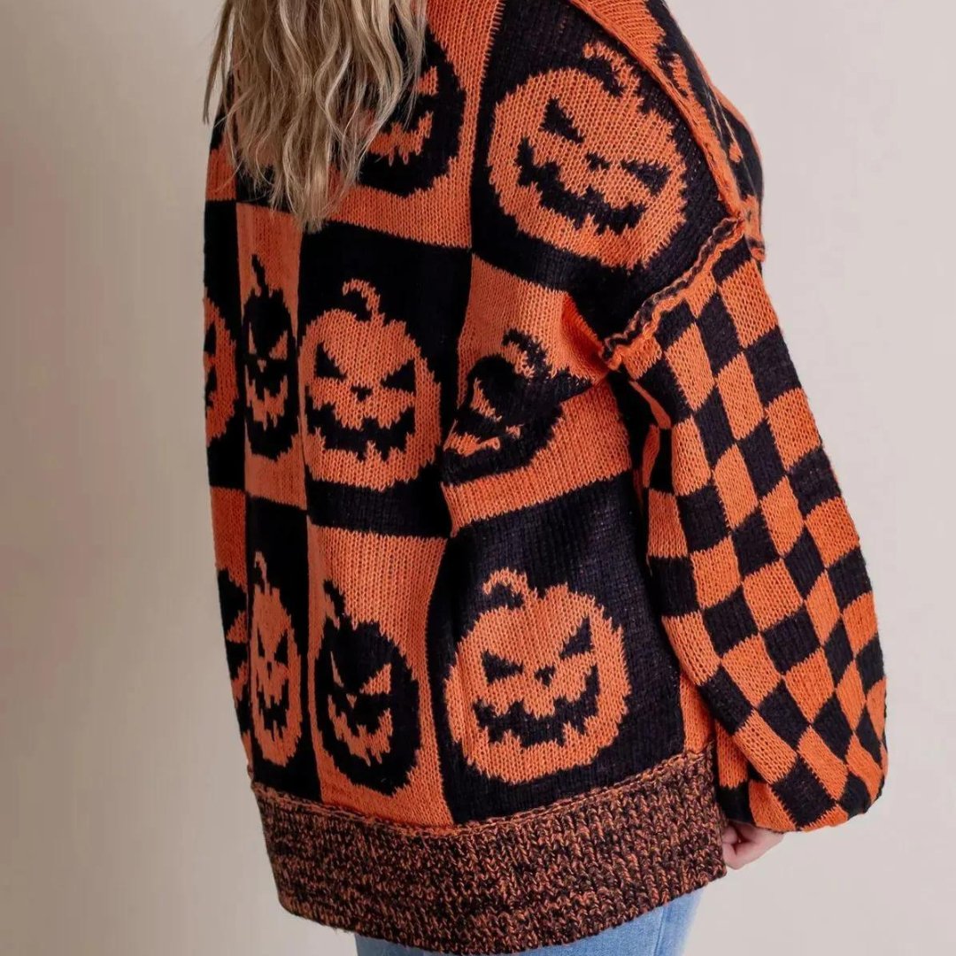 Comfy Sweater Met Halloween Print - bellanza