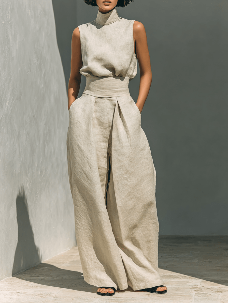 Cornelia | Lichte zomerse set met hemdje en broek - Bellanza