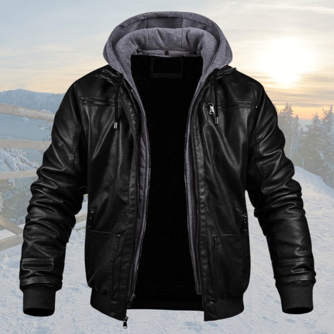 DAMON™ | Leder Winterjacke - bellanza