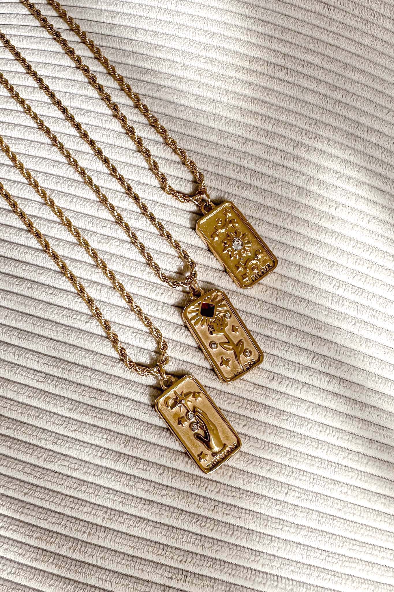 De Rhinestone Pendant Necklace The Stars Goud - Bellanza