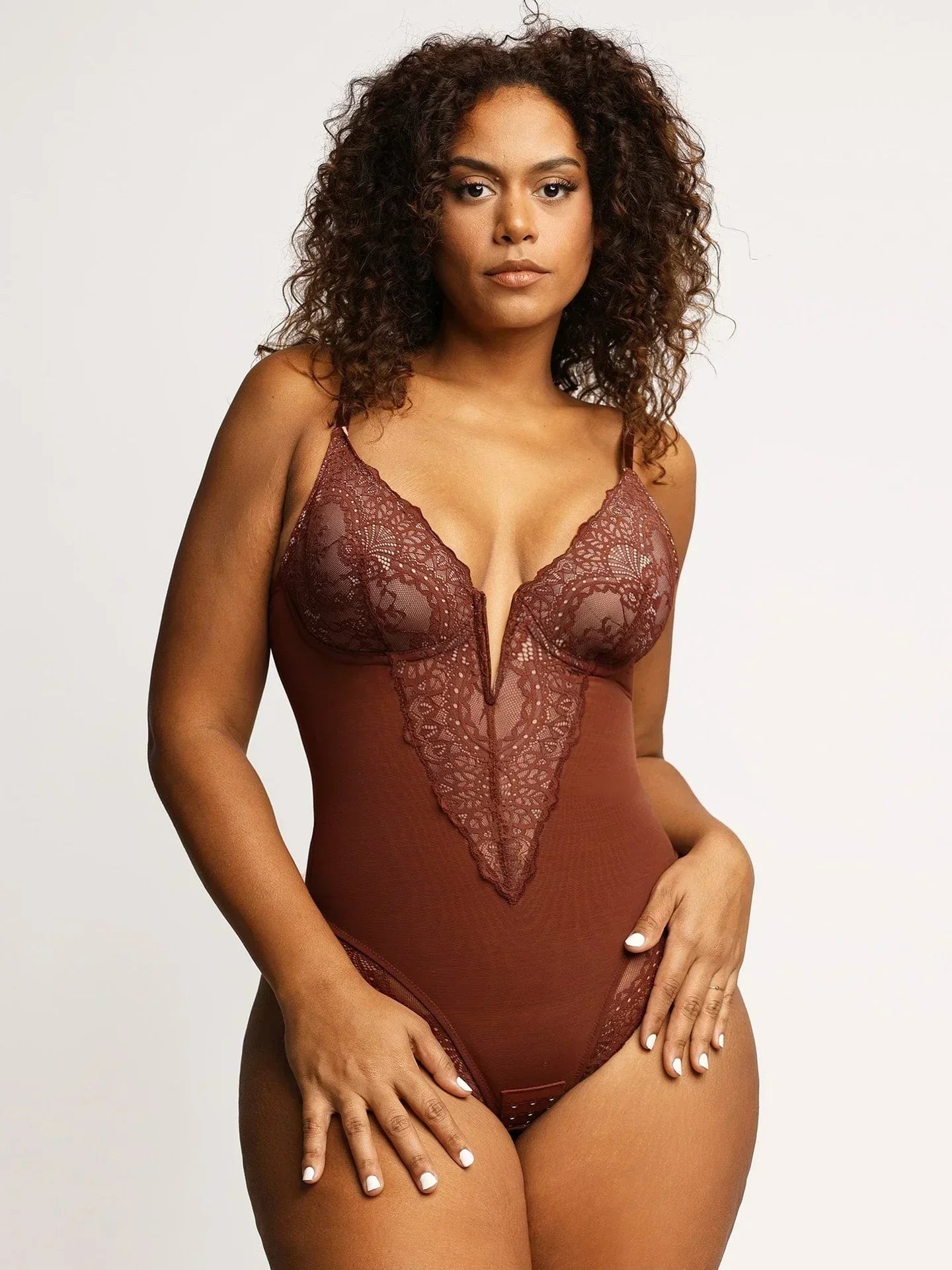 Denise | Bodysuit met diepe v - hals - bellanza