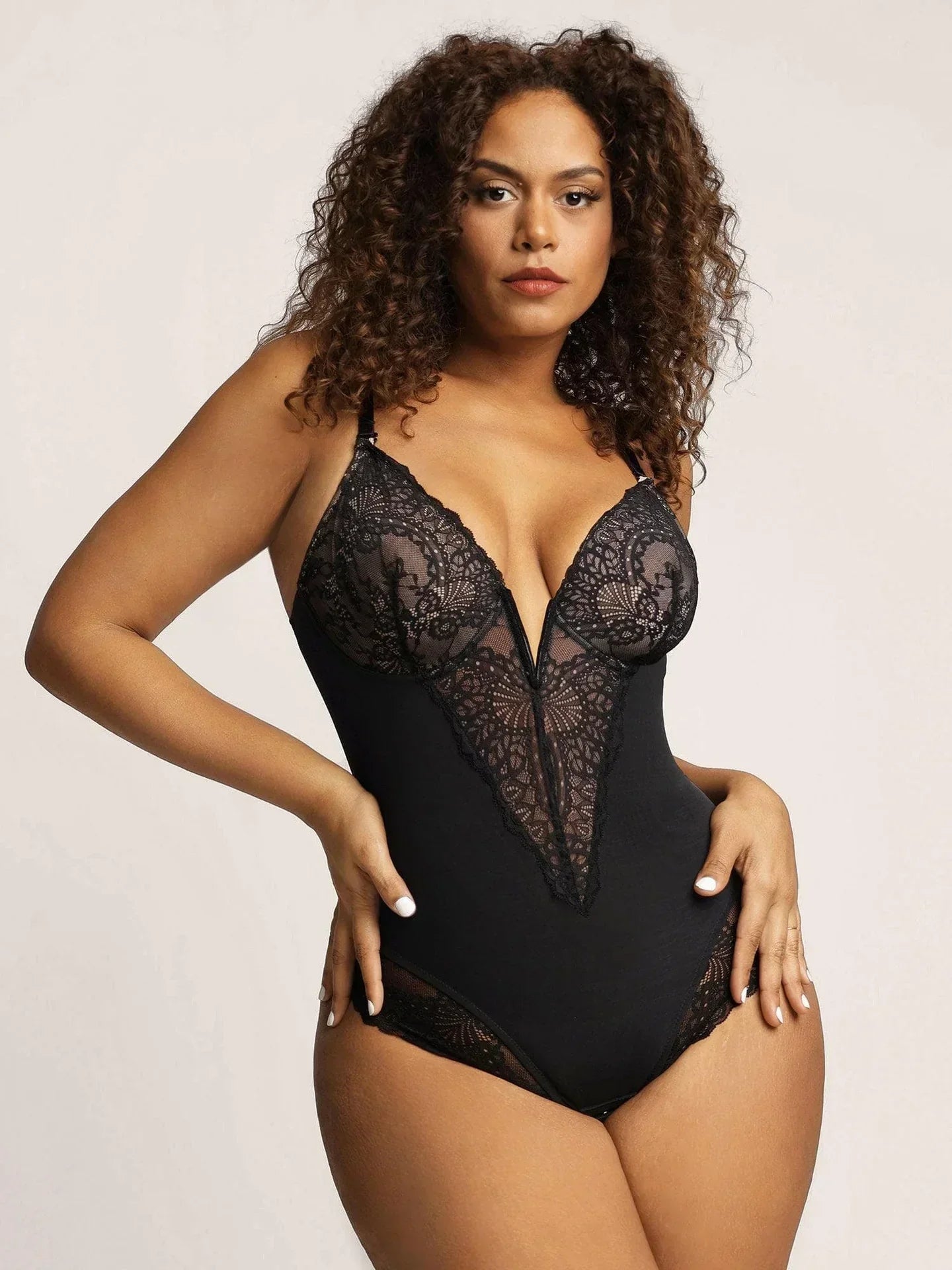 Denise | Bodysuit met diepe v - hals - bellanza