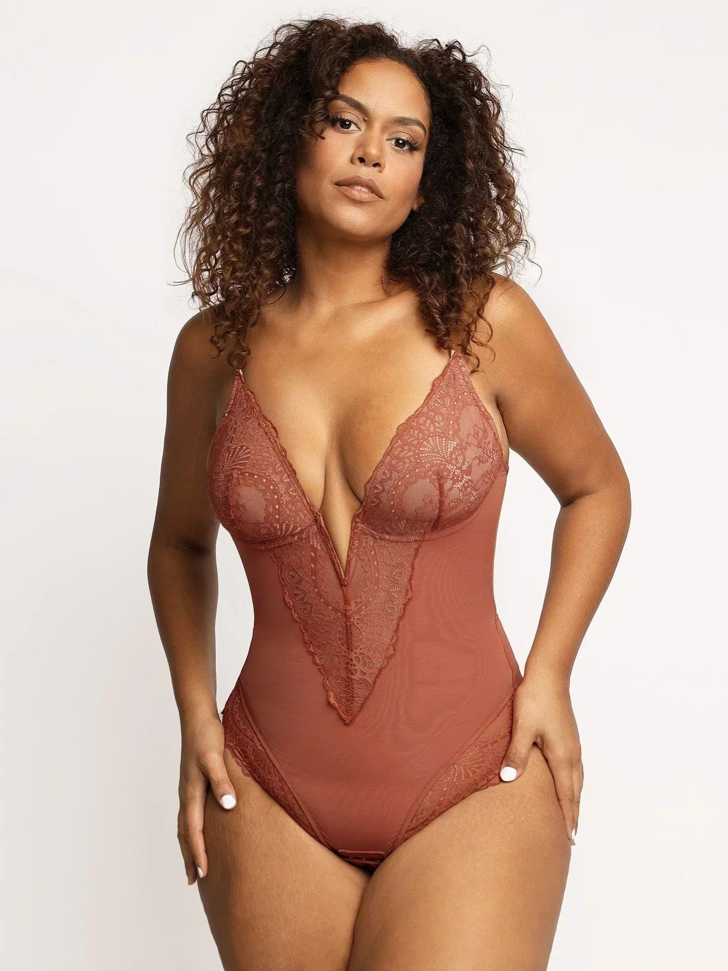 Denise | Bodysuit met diepe v - hals - bellanza
