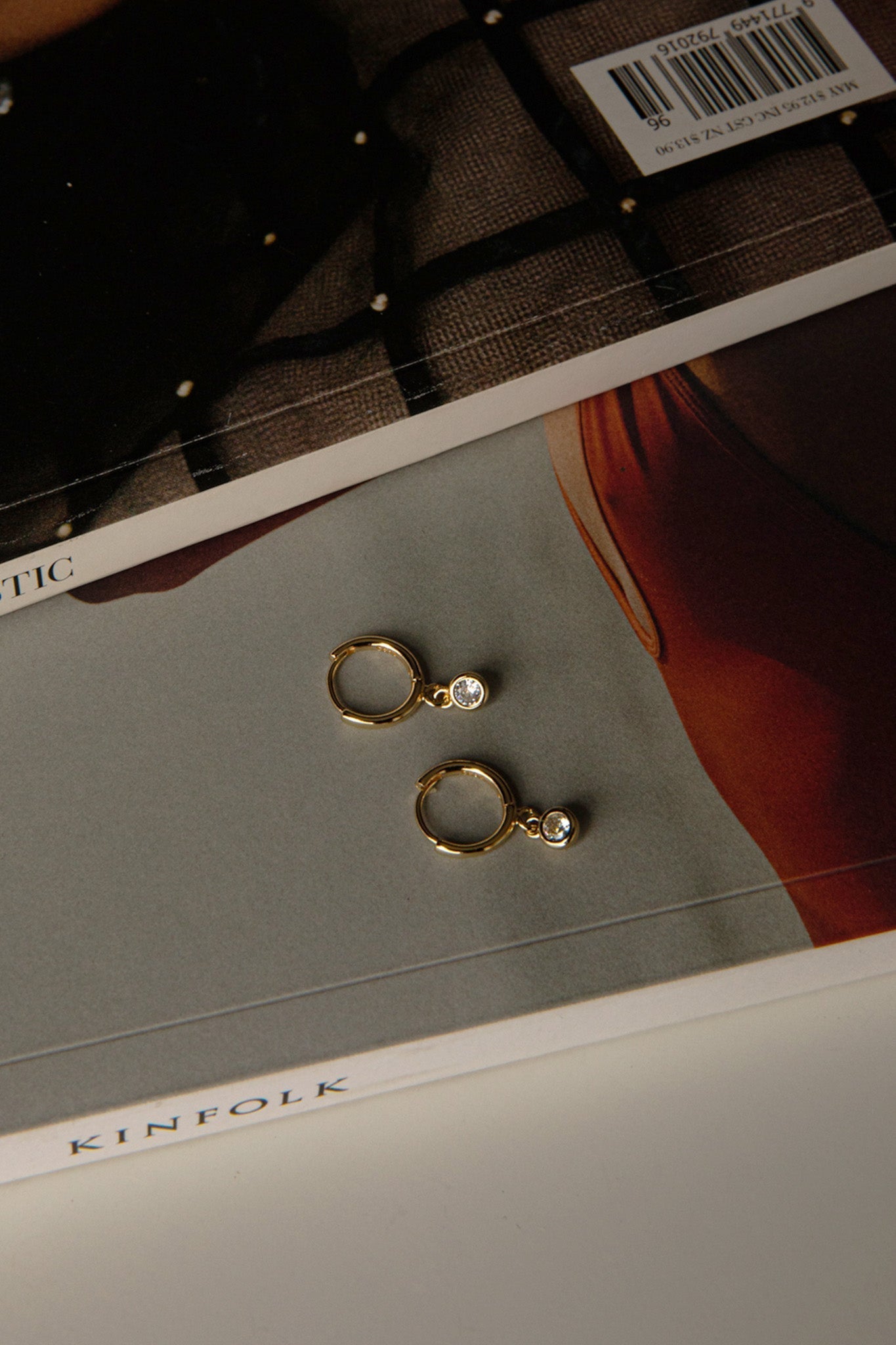 Diamante Drop Gouden Creolen - Bellanza