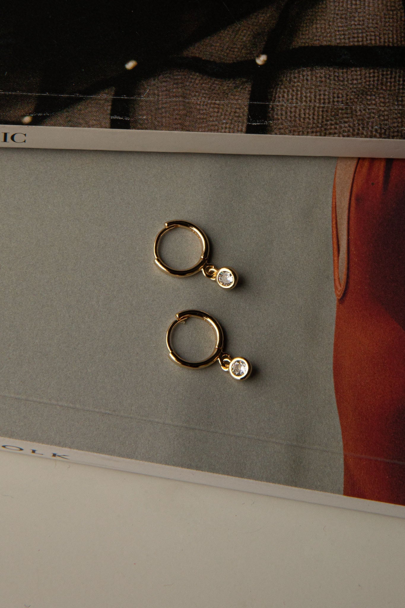 Diamante Drop Gouden Creolen - Bellanza