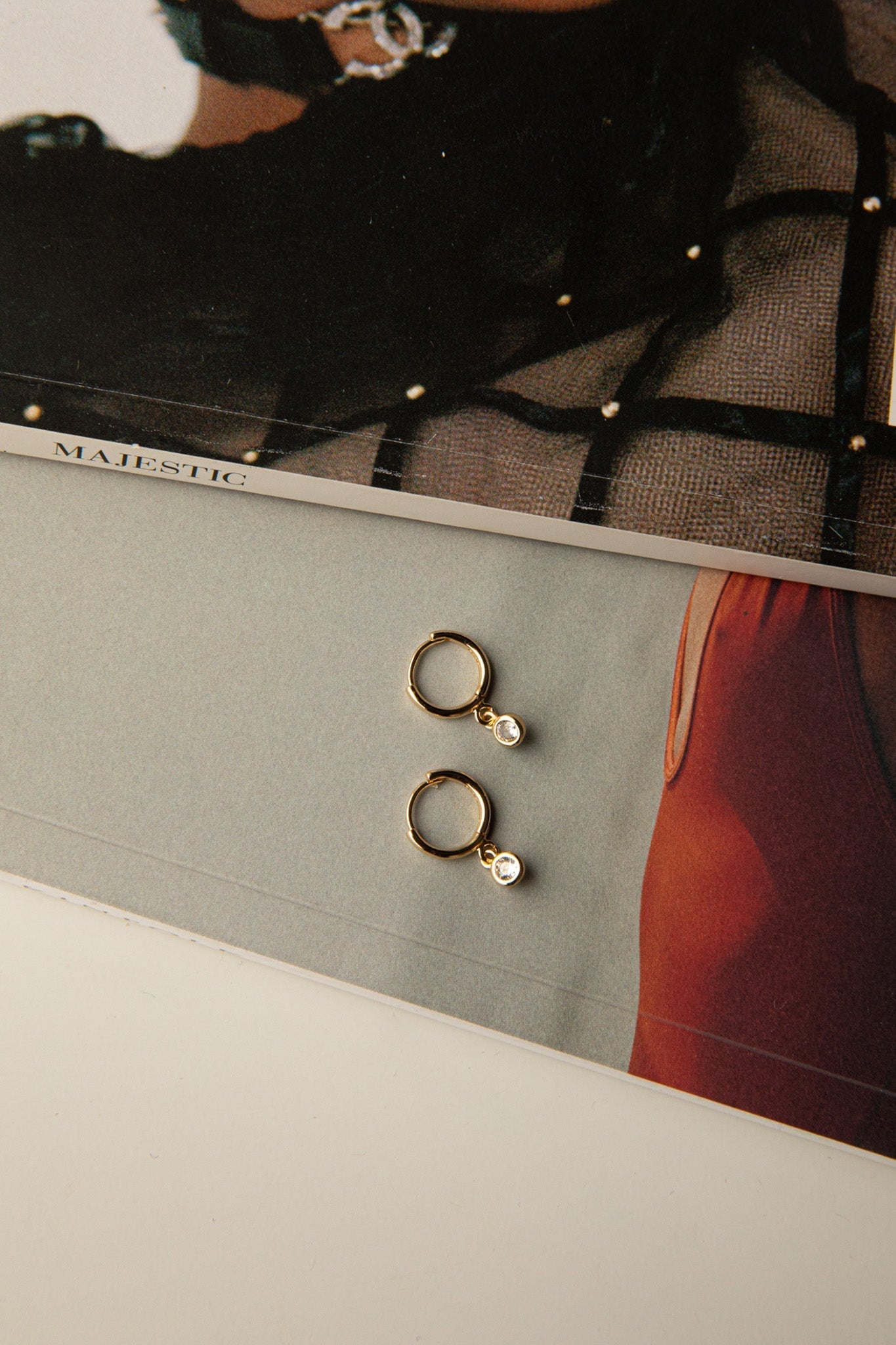 Diamante Drop Gouden Creolen - Bellanza