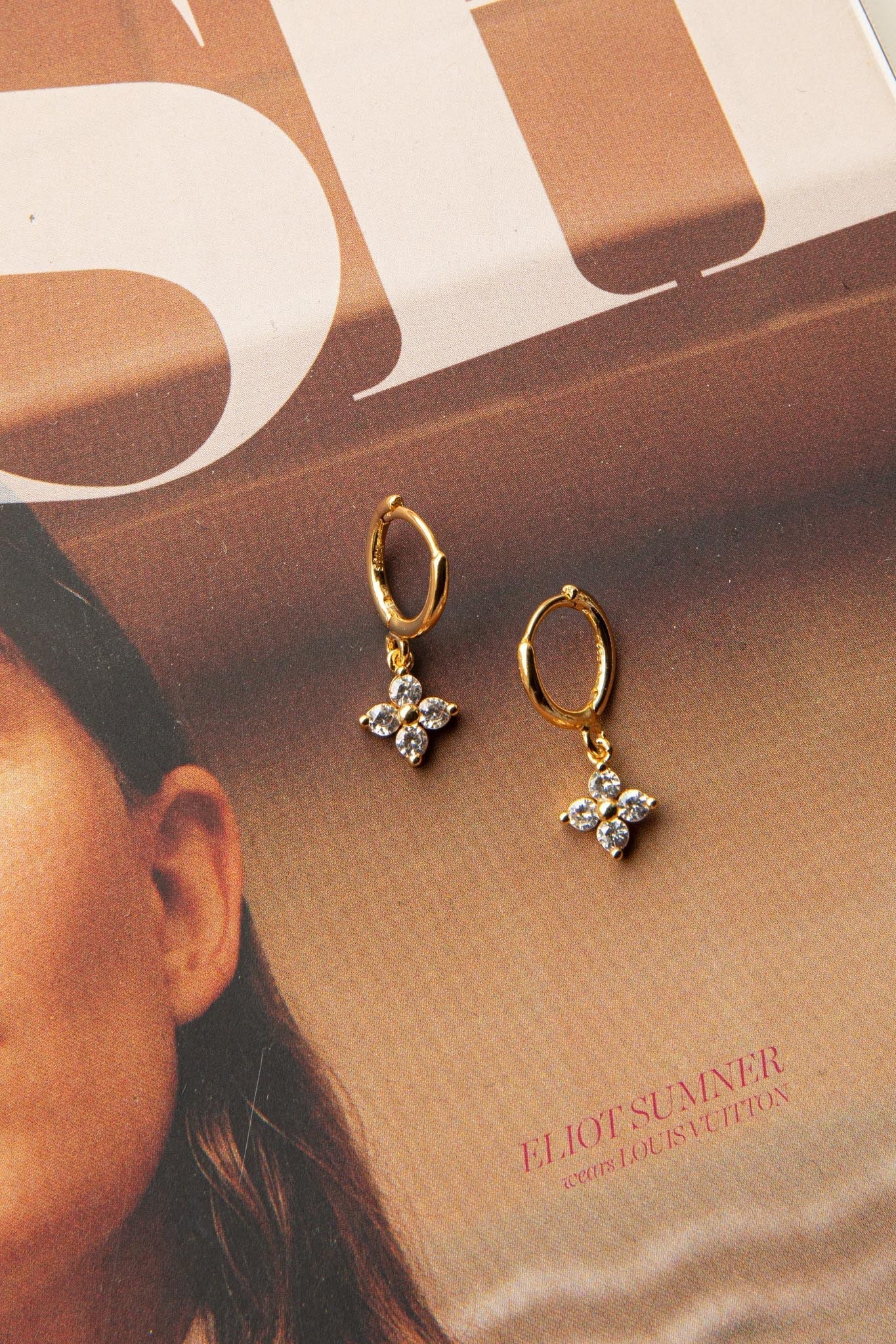 Diamanten Creolen Oorbellen Dexter Clover Goud - Bellanza